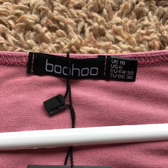 Boohoo NWT Pink Ruffle Tea Dress Size 6 - Picture 3 of 6